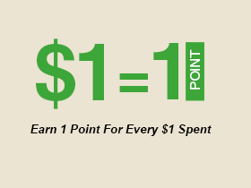 Earn 1 Point For Every $1 Spent